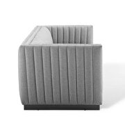 Tufted upholstered fabric sofa in light gray additional photo 4 of 11