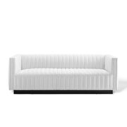 Tufted upholstered fabric sofa in white additional photo 5 of 11