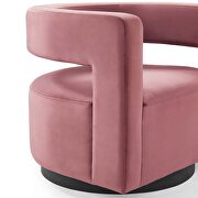 Cutaway performance velvet swivel armchair in dusty rose by Modway additional picture 2