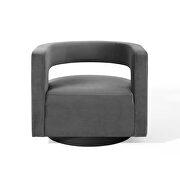 Cutaway performance velvet swivel armchair in gray by Modway additional picture 6