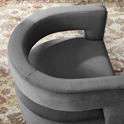 Cutaway performance velvet swivel armchair in gray by Modway additional picture 9