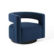 Cutaway performance velvet swivel armchair in midnight blue by Modway additional picture 5