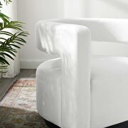 Cutaway performance velvet swivel armchair in white by Modway additional picture 9