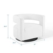 Cutaway performance velvet swivel armchair in white by Modway additional picture 10