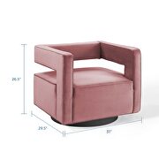 Performance velvet swivel armchair in dusty rose by Modway additional picture 10