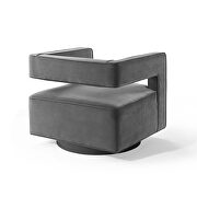 Performance velvet swivel armchair in gray by Modway additional picture 3