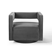 Performance velvet swivel armchair in gray by Modway additional picture 6