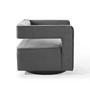 Performance velvet swivel armchair in gray by Modway additional picture 7