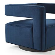 Performance velvet swivel armchair in midnight blue by Modway additional picture 2