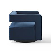 Performance velvet swivel armchair in midnight blue by Modway additional picture 3