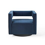 Performance velvet swivel armchair in midnight blue by Modway additional picture 4