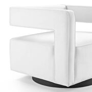 Performance velvet swivel armchair in white additional photo 3 of 9