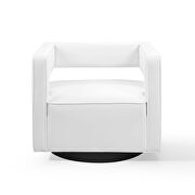 Performance velvet swivel armchair in white additional photo 5 of 9