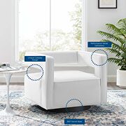 Performance velvet swivel armchair in white by Modway additional picture 9