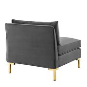 Performance velvet armless chair in gray additional photo 4 of 7