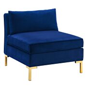 Performance velvet armless chair in navy additional photo 5 of 7