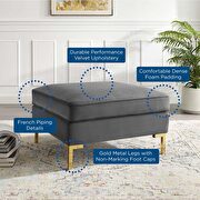 Performance velvet ottoman in gray by Modway additional picture 5