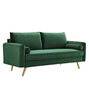 Performance velvet sofa in emerald additional photo 3 of 8
