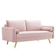 Performance velvet sofa in pink additional photo 3 of 8