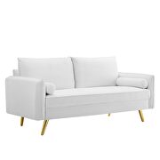 Performance velvet sofa in white additional photo 4 of 8