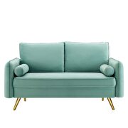 Performance velvet loveseat in mint by Modway additional picture 7