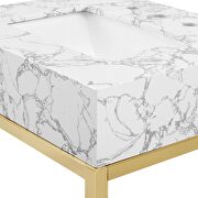 Gold stainless steel bathroom vanity in gold white by Modway additional picture 5