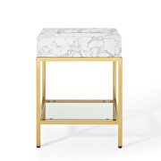 Gold stainless steel bathroom vanity in gold white by Modway additional picture 7