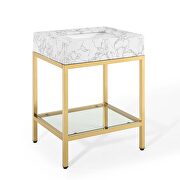 Gold stainless steel bathroom vanity in gold white by Modway additional picture 10