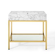 Black stainless steel bathroom vanity in gold white by Modway additional picture 7