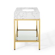 Black stainless steel bathroom vanity in gold white by Modway additional picture 9