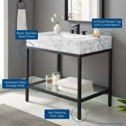 Stainless steel bathroom vanity in black and white by Modway additional picture 2