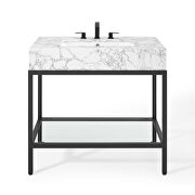 Stainless steel bathroom vanity in black and white by Modway additional picture 6