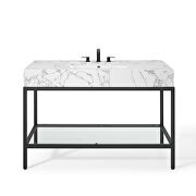 Black stainless steel bathroom vanity in black white by Modway additional picture 6