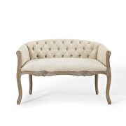 Vintage french upholstered settee loveseat in beige by Modway additional picture 7