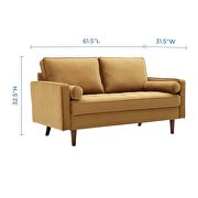 Performance velvet loveseat in cognac by Modway additional picture 10