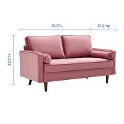 Performance velvet loveseat in dusty rose by Modway additional picture 10