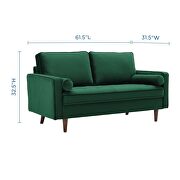 Performance velvet loveseat in green by Modway additional picture 10