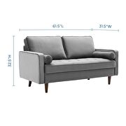 Performance velvet loveseat in gray by Modway additional picture 10