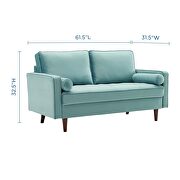 Performance velvet loveseat in mint by Modway additional picture 10