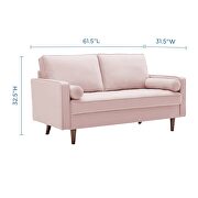 Performance velvet loveseat in pink by Modway additional picture 10
