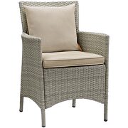 7 piece outdoor patio wicker rattan dining set in light gray/ beige by Modway additional picture 3