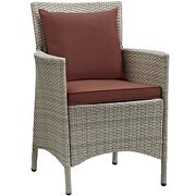 7 piece outdoor patio wicker rattan dining set in light gray/ currant by Modway additional picture 3