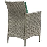 7 piece outdoor patio wicker rattan dining set in light gray/ green by Modway additional picture 2