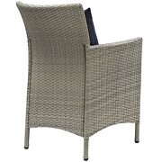 7 piece outdoor patio wicker rattan dining set in light gray/ navy by Modway additional picture 2