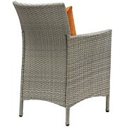 7 piece outdoor patio wicker rattan dining set in light gray/ orange by Modway additional picture 2
