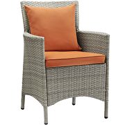 7 piece outdoor patio wicker rattan dining set in light gray/ orange by Modway additional picture 3