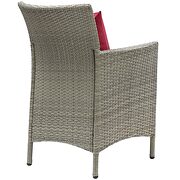 7 piece outdoor patio wicker rattan dining set in light gray/ red by Modway additional picture 2