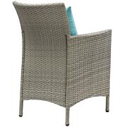7 piece outdoor patio wicker rattan dining set in light gray/ turquoise by Modway additional picture 2