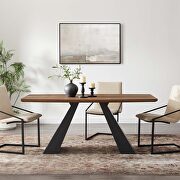 Rectangular grain veneer top dining table in walnut by Modway additional picture 2
