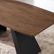 Rectangular grain veneer top dining table in walnut by Modway additional picture 3